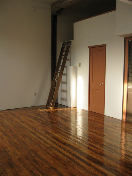library ladder to loft above laundry room